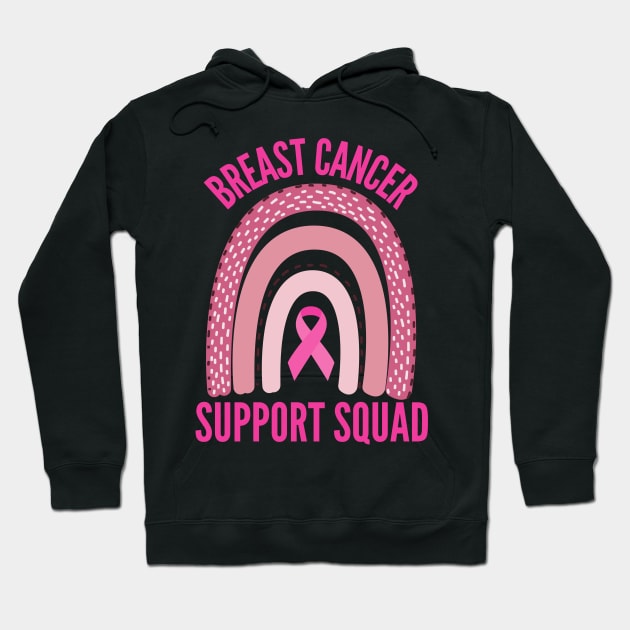 Breast Cancer Support Squad Pink Rainbow Hoodie by Gravity Zero